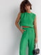 Літній зелений костюм: штани та топ із зав'язками | 6807064 | фото 2