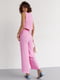 Літній рожевий костюм: штани та топ із зав'язками | 6807085 | фото 2