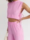 Літній рожевий костюм: штани та топ із зав'язками | 6807085 | фото 4