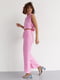 Літній рожевий костюм: штани та топ із зав'язками | 6807085 | фото 6