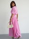 Літній рожевий костюм на гудзиках: укорочена блуза та спідниця-максі | 6807094 | фото 2