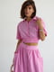 Літній рожевий костюм на гудзиках: укорочена блуза та спідниця-максі | 6807094 | фото 3