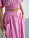 Літній рожевий костюм на гудзиках: укорочена блуза та спідниця-максі | 6807094 | фото 4