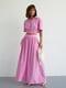 Літній рожевий костюм на гудзиках: укорочена блуза та спідниця-максі | 6807094 | фото 5