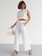 Літній білий костюм: штани та топ із зав'язками | 6807111 | фото 5