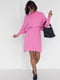 В'язаний рожевий костюм: спідниця і светр “летюча миша” | 6807118 | фото 4