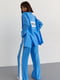 Синій костюм в стилі кежуал: жакет та штани з високою талією | 6807129 | фото 2