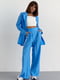 Синій костюм в стилі кежуал: жакет та штани з високою талією | 6807129 | фото 6