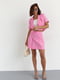 Бавовняний рожевий костюм: спідниця-пліссе та короткий жакет | 6807171 | фото 3