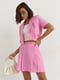 Бавовняний рожевий костюм: спідниця-пліссе та короткий жакет | 6807171 | фото 4