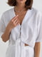 Білий літній костюм: блуза на зав'язках та штани | 6807184 | фото 4