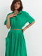 Літній зелений костюм на гудзиках: укорочена блуза та спідниця-максі | 6807203 | фото 2
