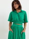 Літній зелений костюм на гудзиках: укорочена блуза та спідниця-максі | 6807203 | фото 5