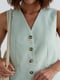 Бавовняний костюм м’ятного кольору: жилет та шорти | 6807214 | фото 3