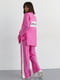 Рожевий костюм в стилі кежуал: жакет та штани з високою талією | 6807215 | фото 2