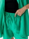 Літній зелений костюм з подовженою сорочкою та шортами | 6807216 | фото 3
