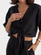 Чорний літній костюм: блуза на зав'язках та штани | 6807218 | фото 4