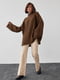 Темно-коричневий трикотажний светр oversize в рубчик | 6807222 | фото 3