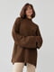 Темно-коричневий трикотажний светр oversize в рубчик | 6807222 | фото 5