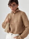 Світло-коричневий трикотажний светр oversize з коміром на блискавці | 6807225 | фото 8