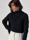 Короткий чорний трикотажний светр в рубчик з рукавами-регланами | 6807228 | фото 9