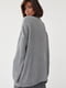 Сірий трикотажний светр oversize в рубчик | 6807231 | фото 2