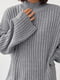 Сірий трикотажний светр oversize в рубчик | 6807231 | фото 4