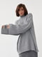 Сірий трикотажний светр oversize в рубчик | 6807231 | фото 5