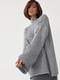 Сірий трикотажний светр oversize в рубчик | 6807231 | фото 7