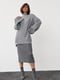 Сірий трикотажний светр oversize в рубчик | 6807231 | фото 8