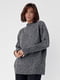 Подовжений сірий меланжевий светр з кишенею | 6807236 | фото 7