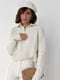 Трикотажний светр молочного кольору oversize з коміром на блискавці | 6807241 | фото 6