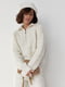 Трикотажний светр молочного кольору oversize з коміром на блискавці | 6807241 | фото 7