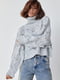 Ажурний сірий светр із застібкою з боків | 6807245 | фото 3