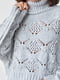 Ажурний сірий светр із застібкою з боків | 6807245 | фото 4