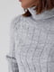 Світло-сірий трикотажний светр з рукавами-регланами | 6807256 | фото 4