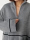Сірий трикотажний светр в смужку з блискавкою на комірі | 6807294 | фото 5