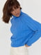 Синій трикотажний светр з рукавами-регланами | 6807296 | фото 4