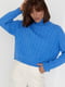 Синій трикотажний светр з рукавами-регланами | 6807296 | фото 5