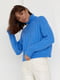 Синій трикотажний светр з рукавами-регланами | 6807296 | фото 6