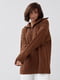 В'язаний коричневий светр oversize з косами і коміром на блискавці | 6807298 | фото 7