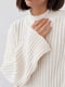 Трикотажний светр oversize кремового кольору в рубчик | 6807303 | фото 4