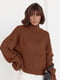Однотонний коричневий светр oversize фасону | 6807306 | фото 4