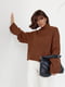 Однотонний коричневий светр oversize фасону | 6807306 | фото 5