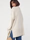 Бежевий трикотажний светр oversize з розрізами з боків | 6807310 | фото 3