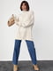 Бежевий трикотажний светр oversize з розрізами з боків | 6807310 | фото 4