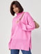 Рожевий трикотажний светр oversize з розрізами з боків | 6807312 | фото 2