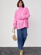 Рожевий трикотажний светр oversize з розрізами з боків | 6807312 | фото 7
