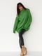 Зелений светр фактурної в'язки з ворсистої пряжі | 6807315 | фото 5