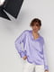 Шовкова світло-фіолетова сорочка на гудзиках | 6807525 | фото 7